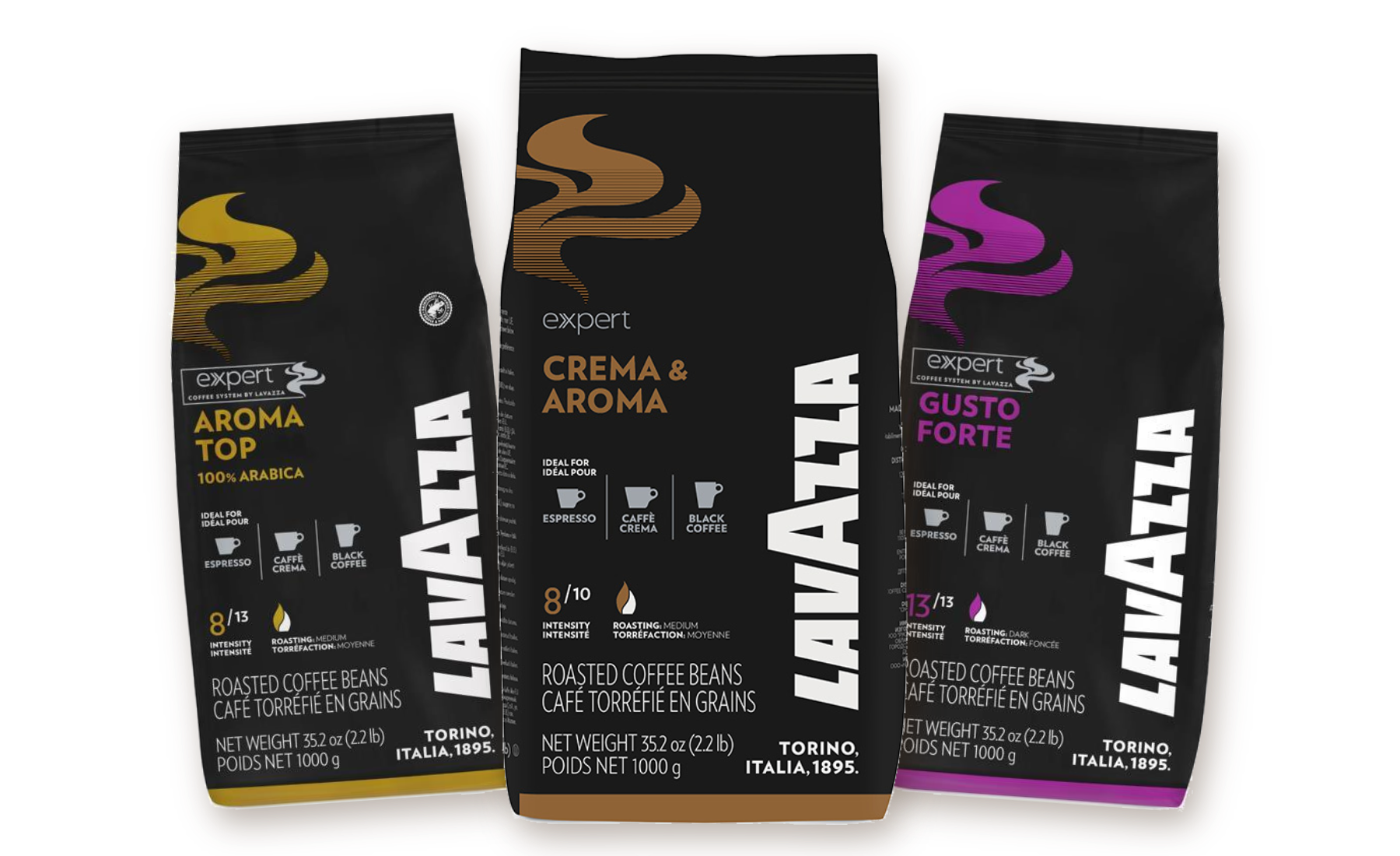 Lavazza Expert Crema & Aroma, Aroma Top ve Gusto Forte 1 kg çekirdek kahve